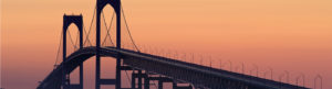 The Newport bridge at dusk
