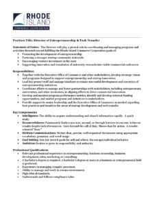 Director Entrepreneurship Job Posting pdf