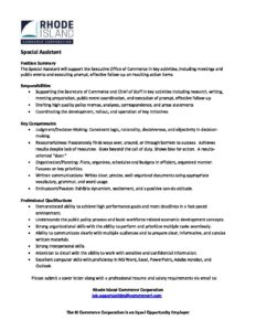 Special Assistant Description pdf