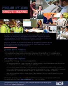 RESTORE RHODE ISLAND ONE PAGER SPANISH OCTOBER 2020 pdf