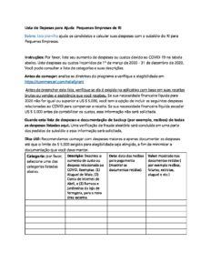 RI Small Business Relief Expense Listing Portuguese pdf