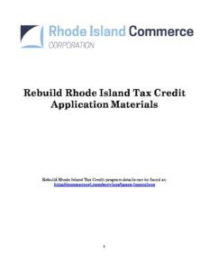 Rebuild RI Tax Credit Application Updated form pdf