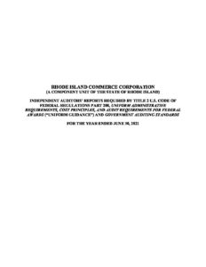 RI Commerce Corporation FY2021 Single Audit pdf