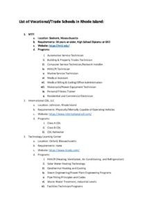List of Vocational Schools pdf