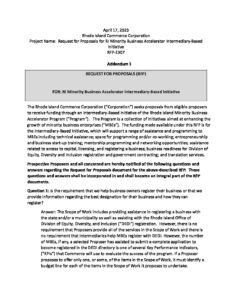 Addendum 1 to Minority Business Accelerator Intermediary Based Initiative RFP pdf