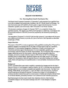 RFP Renewing Rhode Islands Food System Plan FINAL pdf